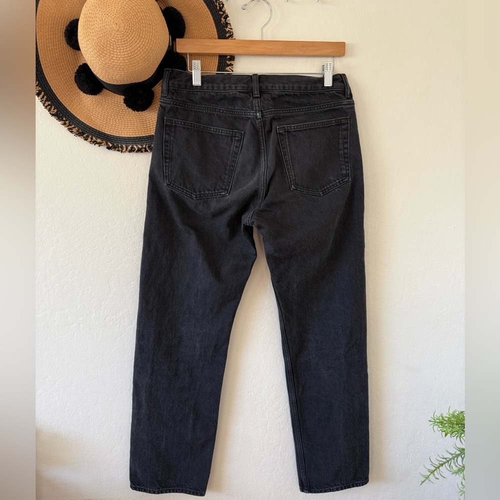 Arket Loose Organic Cotton Black Straight Leg Jeans Size 30/32 - Picture 6 of 15